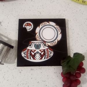 Artist Cleo Teissedre Southwestern Ceramic Signed Trivet